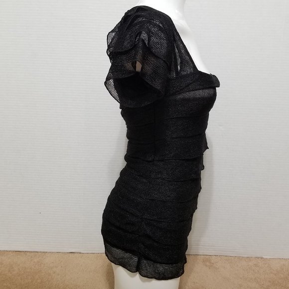 Sophie Max top XS tiered ruffle lined knit short sleeve 1B10G73 stretch - Picture 4 of 11